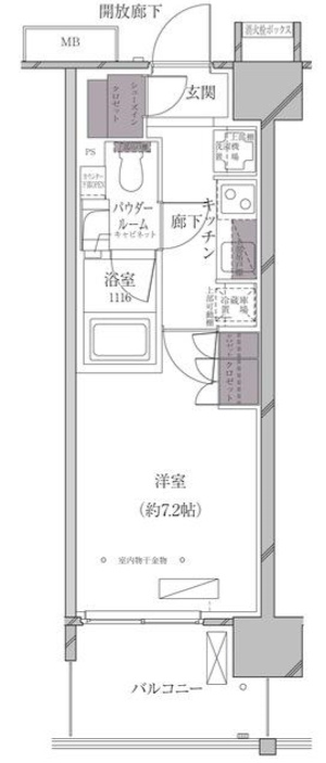 A-standard芝浦　708号室　間取り