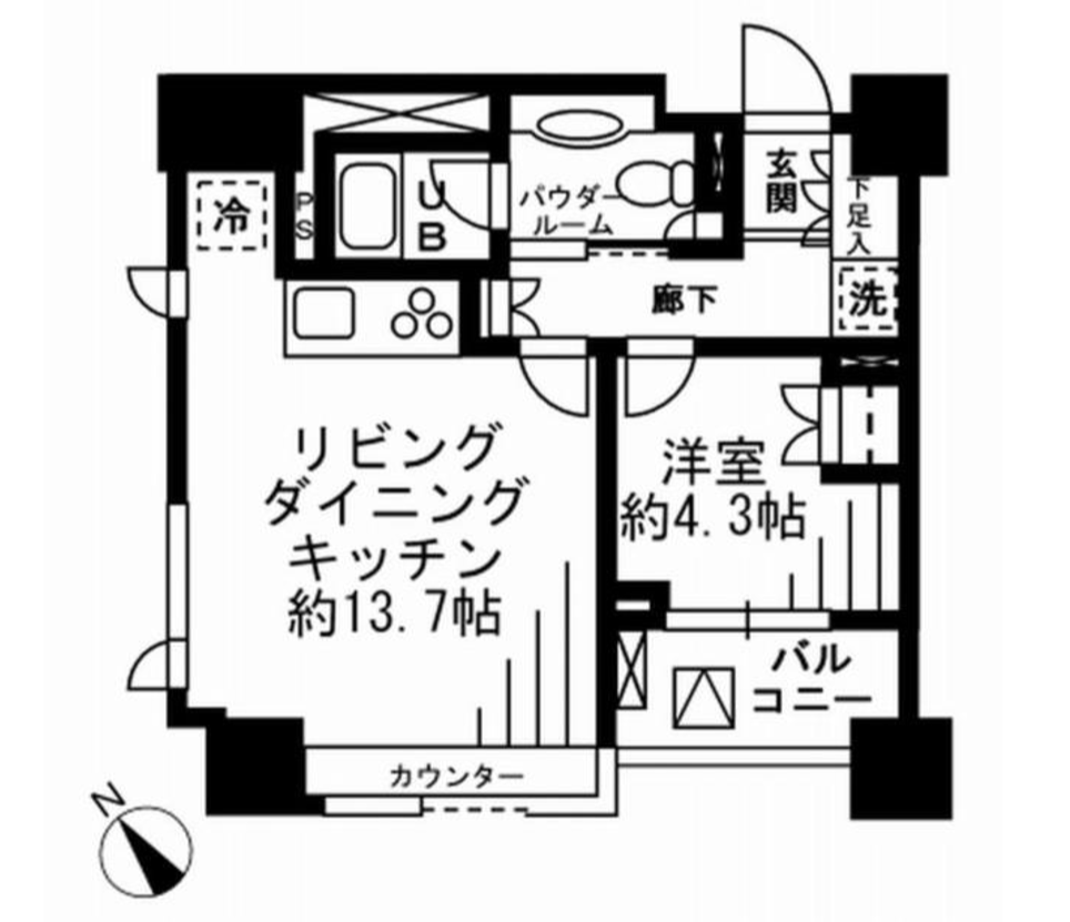 レジディア勝どき　803号室　間取り