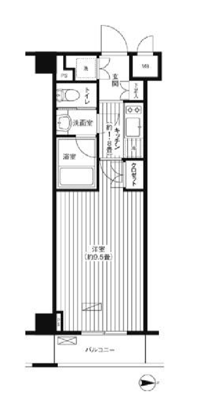 グランハイツ東新宿　413号室　間取り