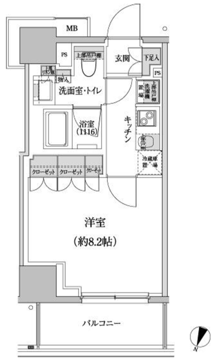 パークハビオ渋谷本町レジデンス　305号室　間取り