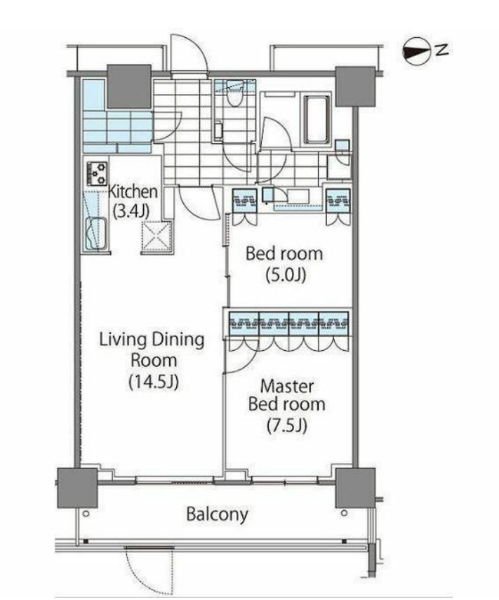 コンフォリア新宿イーストサイドタワー　419号室　間取り