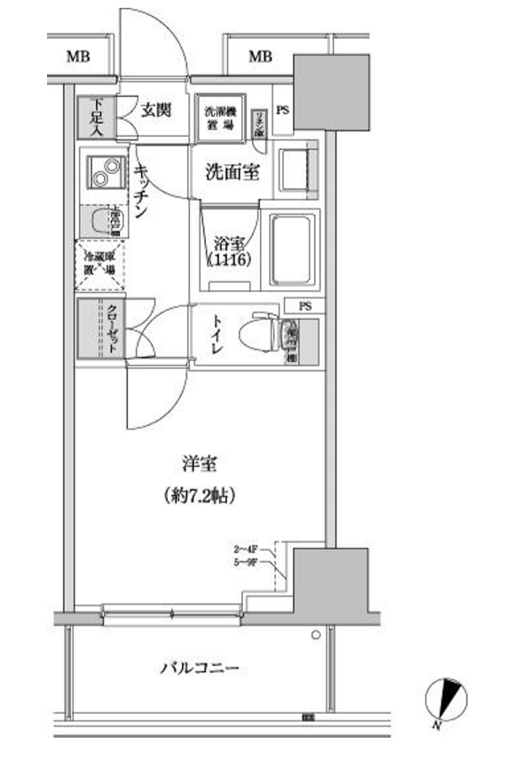 パークハビオ渋谷本町レジデンス　410号室　間取り