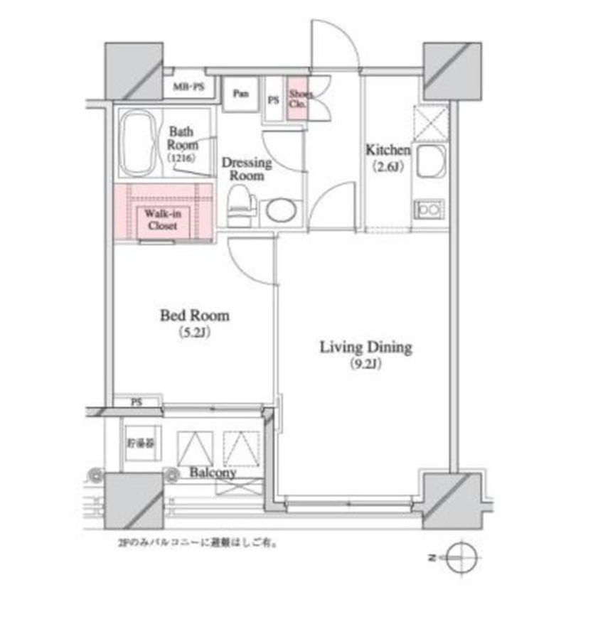 パークキューブ八丁堀　303号室　間取り
