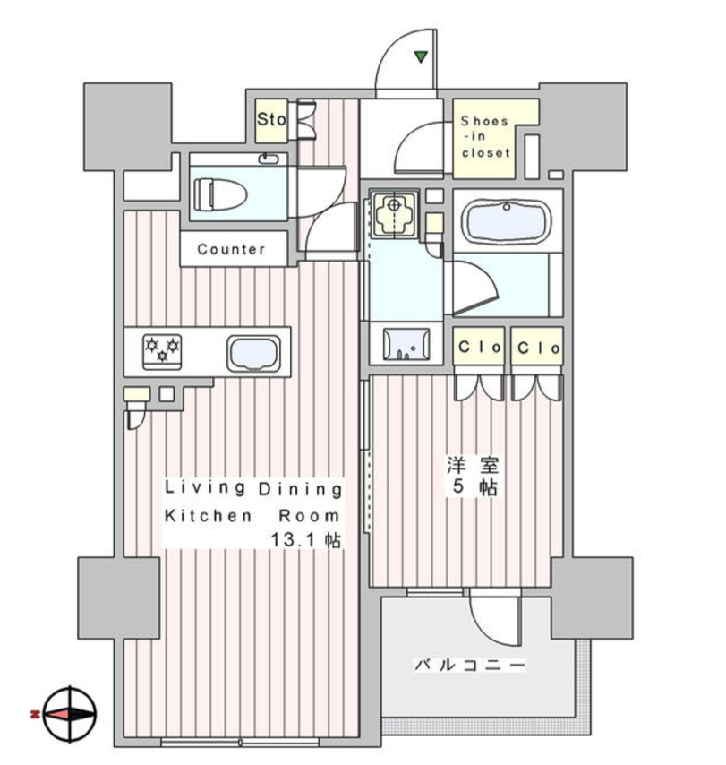ルネ神田和泉町　907号室　間取り
