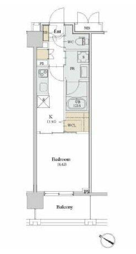 カスタリア人形町3　603号室　間取り