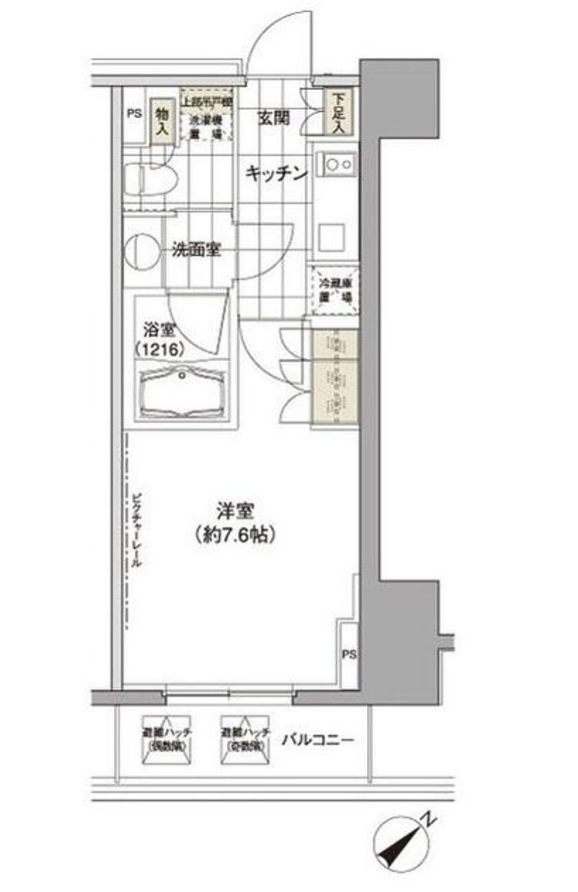 パークハビオ渋谷　709号室　間取り