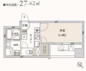 プライマル月島　804号室　間取り