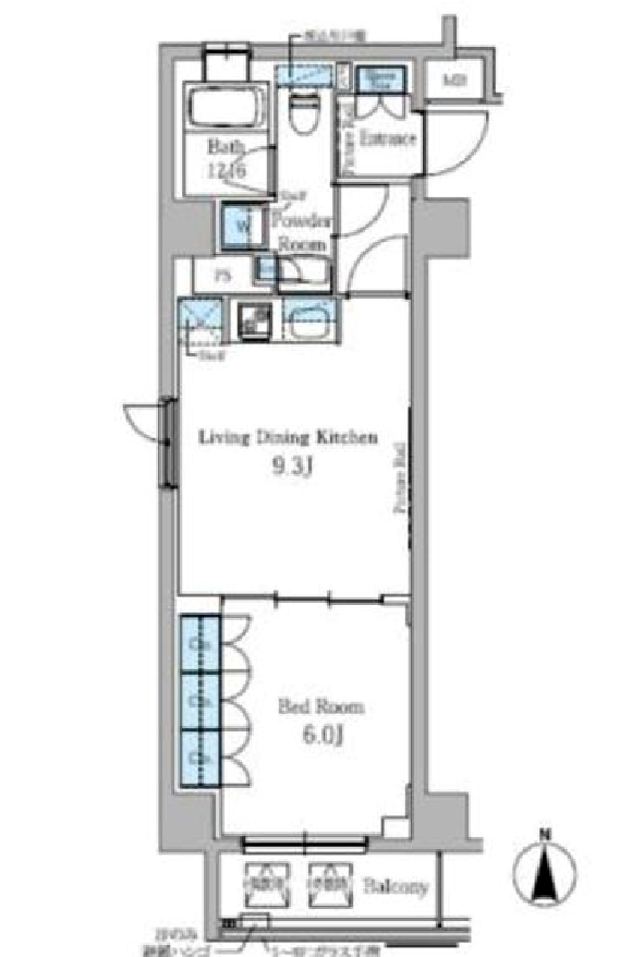 パークアクシス秋葉原　802号室　間取り