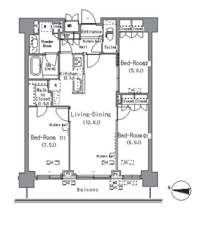 パークアクシス辰巳ステージ　903号室　間取り