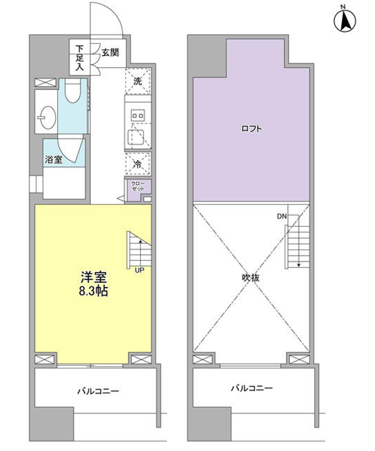 パークフラッツ中目黒　701号室　間取り