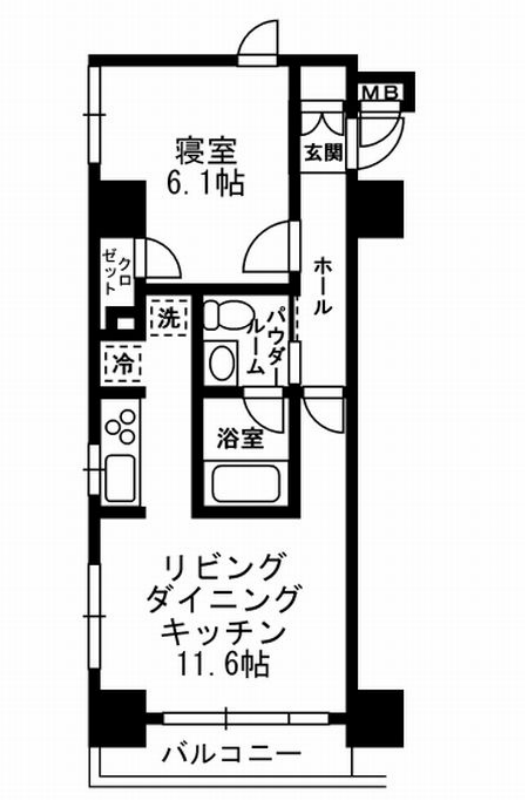 レジディア月島3　1201号室　間取り