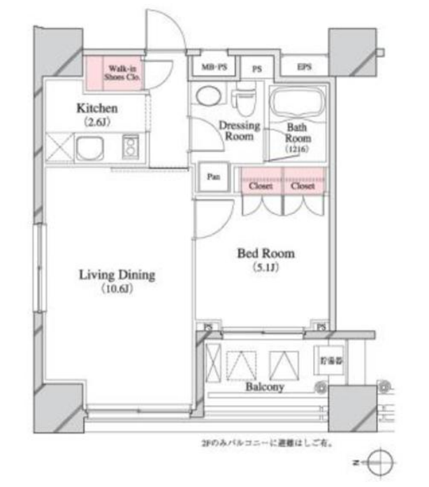パークキューブ八丁堀　704号室　間取り