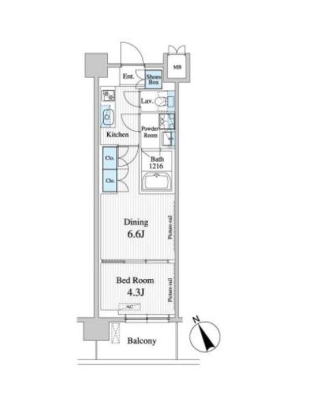 プレノ清澄庭園　422号室　間取り