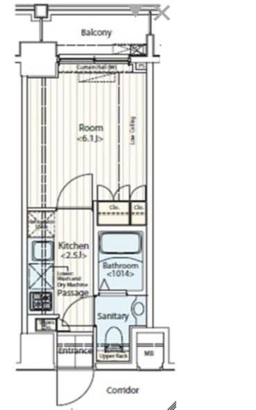 ドゥーエ新富町　406号室　間取り