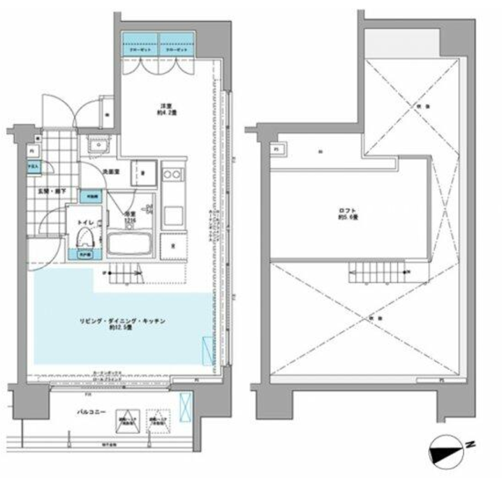 プライムアーバン芝浦LOFT　801号室　間取り