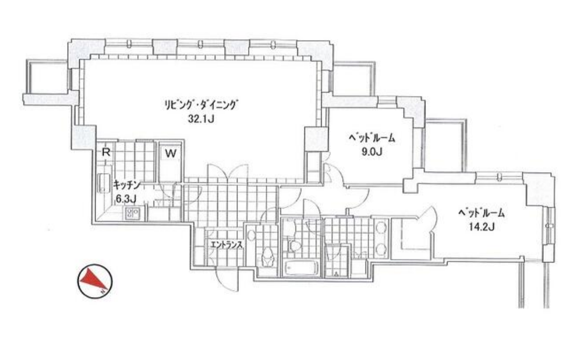 青山第一マンションズ　1401号室　間取り