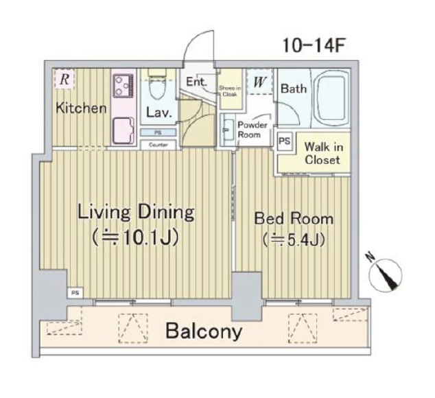 オリゼー茅場町　1001号室　間取り