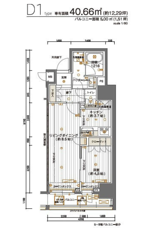 メインステージ神田須田町　804号室　間取り