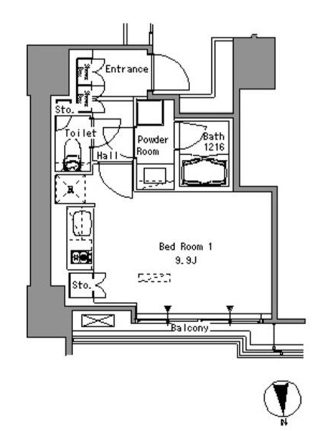 ホワイトタワー浜松町（Ｗｈｉｔｅ　Ｔｏｗｅｒ　Ｈａｍａｍａｔｓｕｃｈｏ）　401号室　間取り