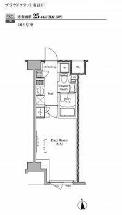 プラウドフラット南品川　103号室　間取り