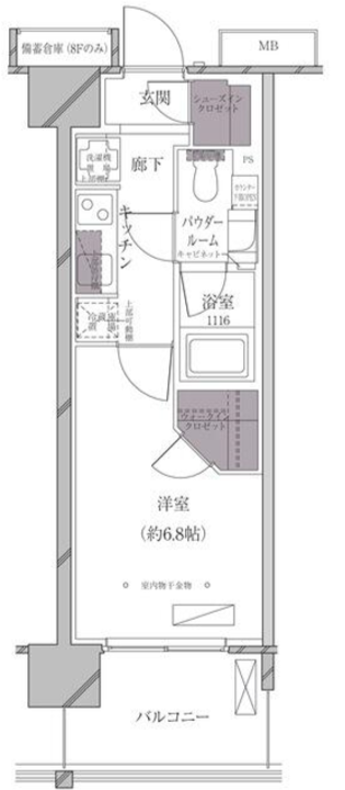 A-standard芝浦　1010号室　間取り