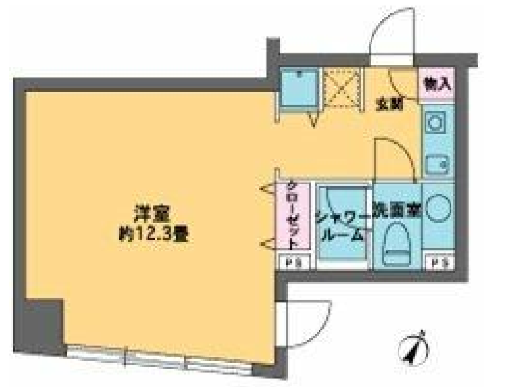カスタリア水天宮２　705号室　間取り