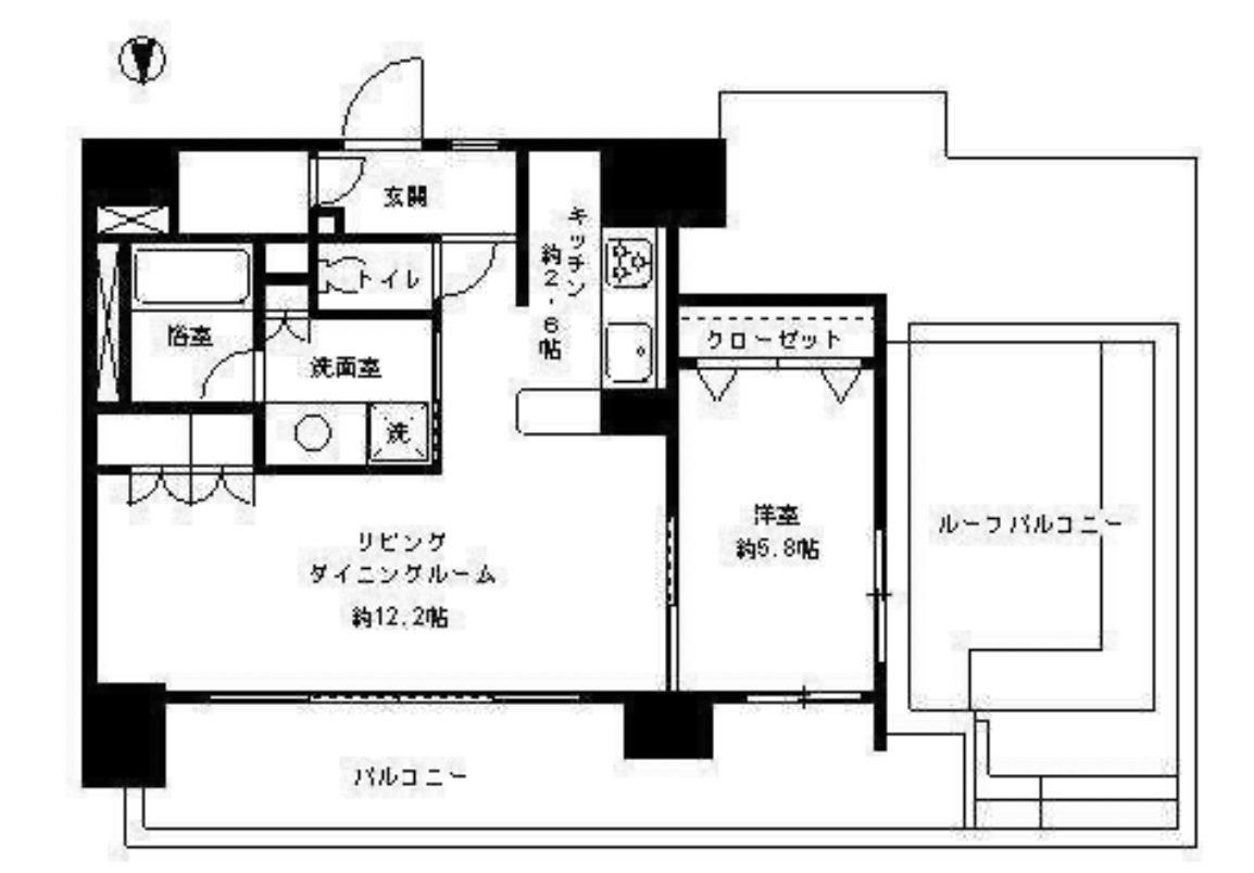 パークキューブ東品川　901号室　間取り