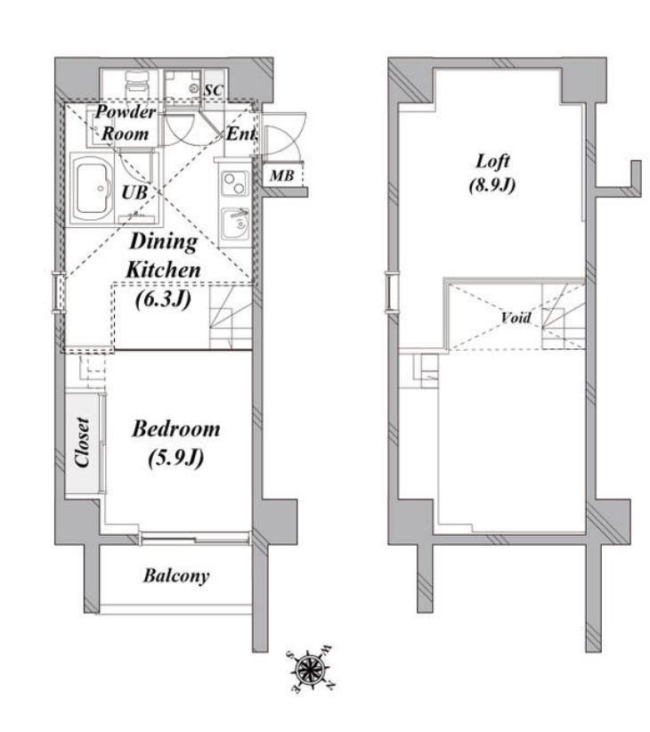 taliesin CY　503号室　間取り