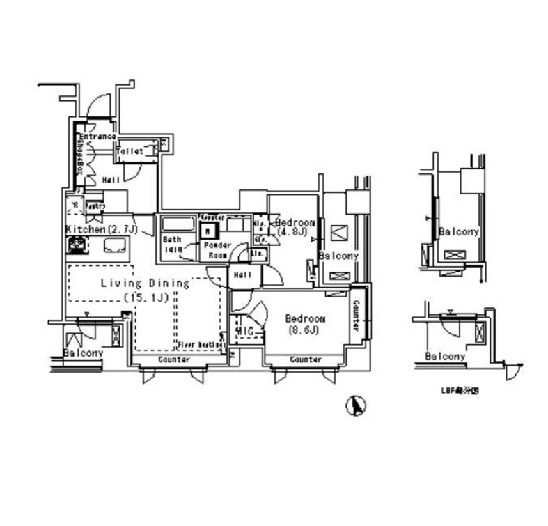 パークアクシス代官山　606号室　間取り