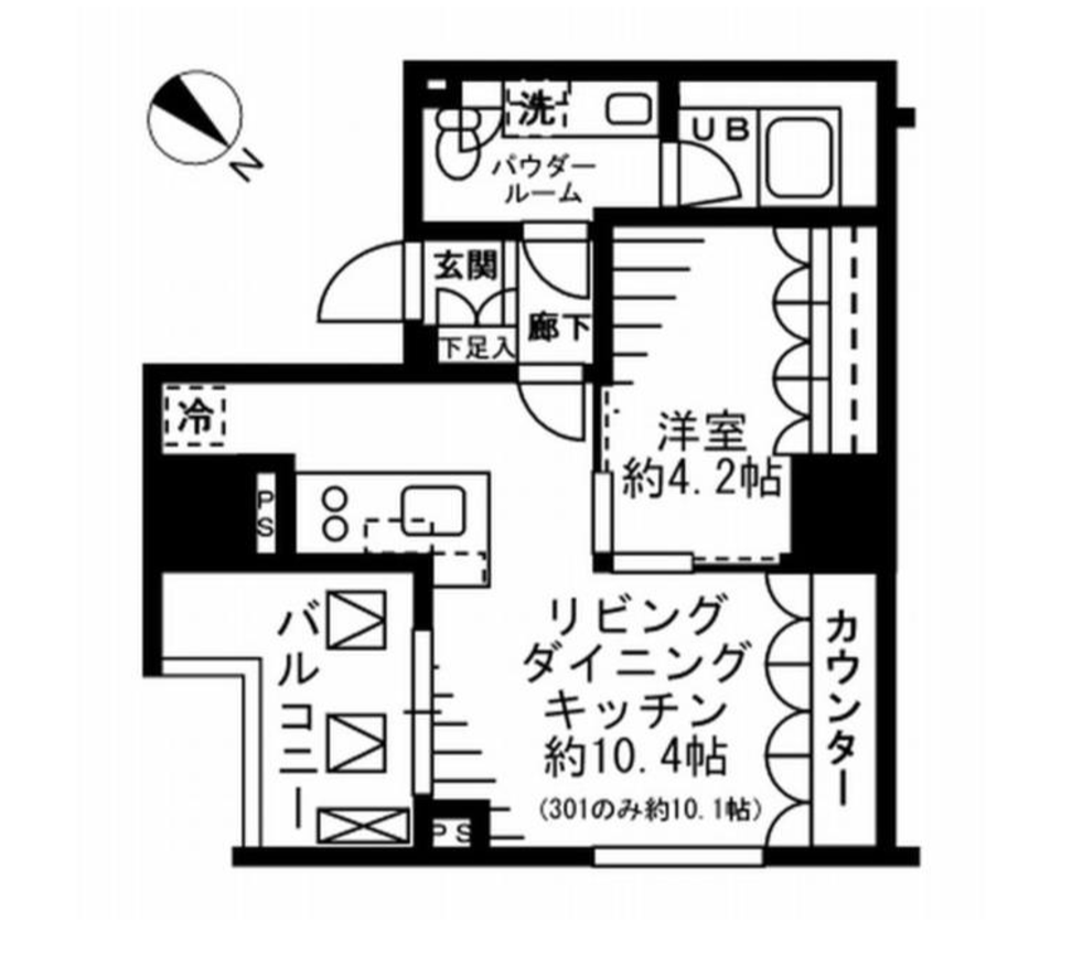 レジディア勝どき　1101号室　間取り