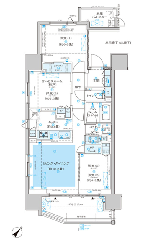 ディームス渋谷本町　403号室　間取り