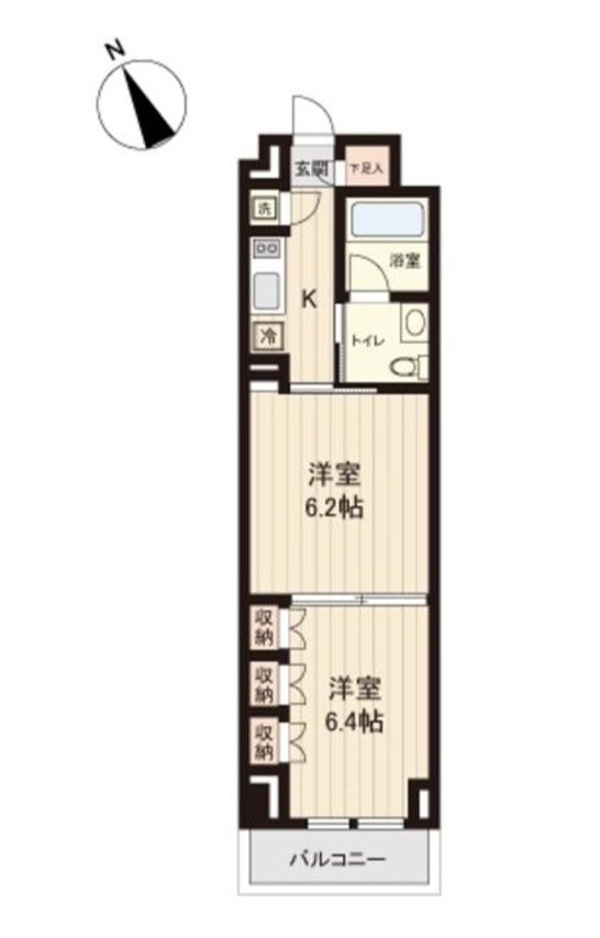 プラティーク清澄白河　602号室　間取り
