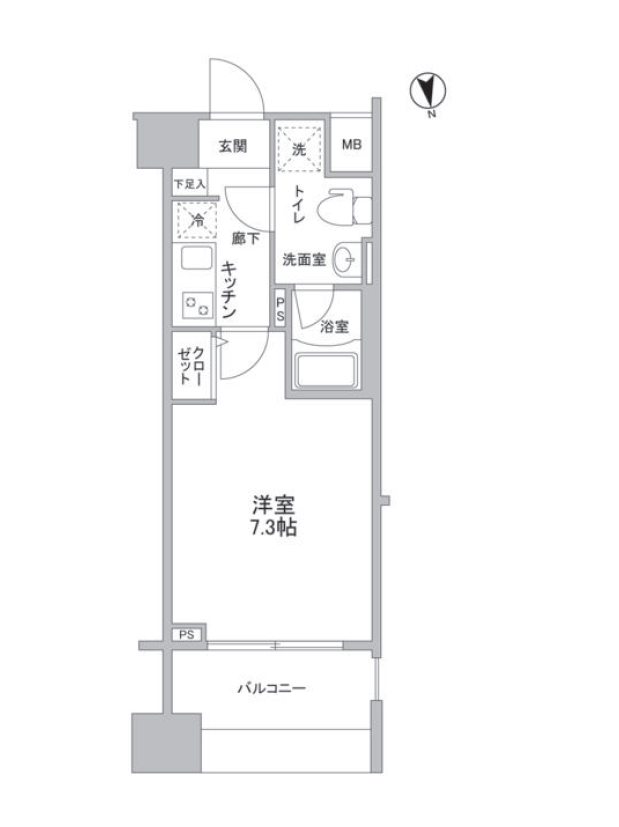 メインステージ白金高輪駅前　202号室　間取り
