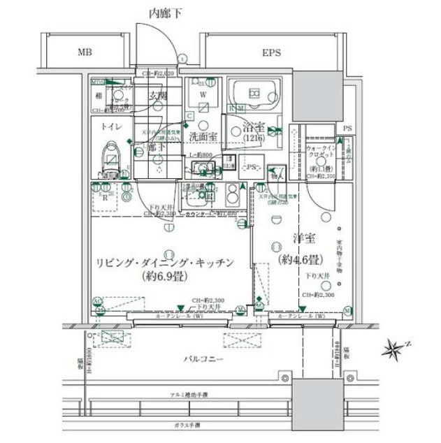 ローレルタワールネ浜松町　405号室　間取り