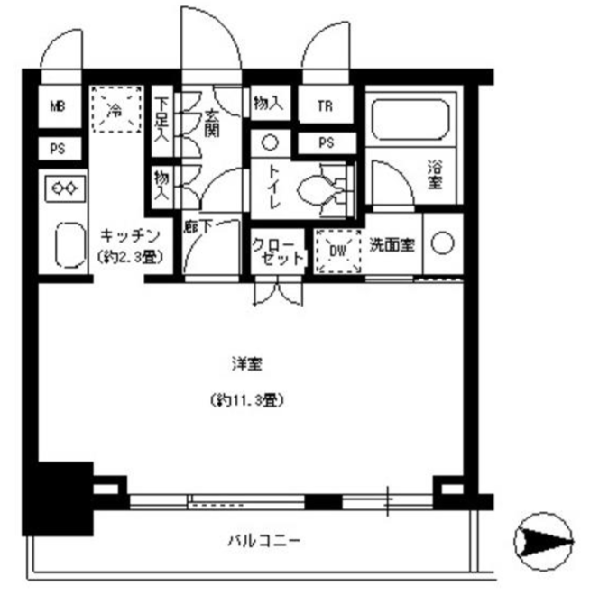 パークキューブ神田　1007号室　間取り