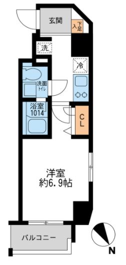 アーデン門前仲町　309号室　間取り