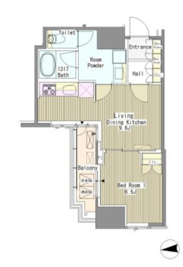 ホワイトタワー浜松町（Ｗｈｉｔｅ　Ｔｏｗｅｒ　Ｈａｍａｍａｔｓｕｃｈｏ）　902号室　間取り