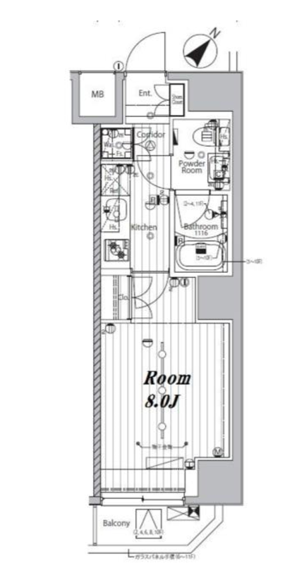 メイクスデザイン門前仲町グローブ　201号室　間取り
