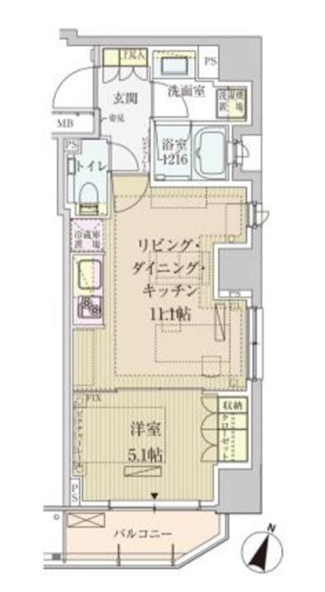 パークアクシス赤坂見附　701号室　間取り