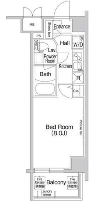 コンフォリア新宿　407号室　間取り