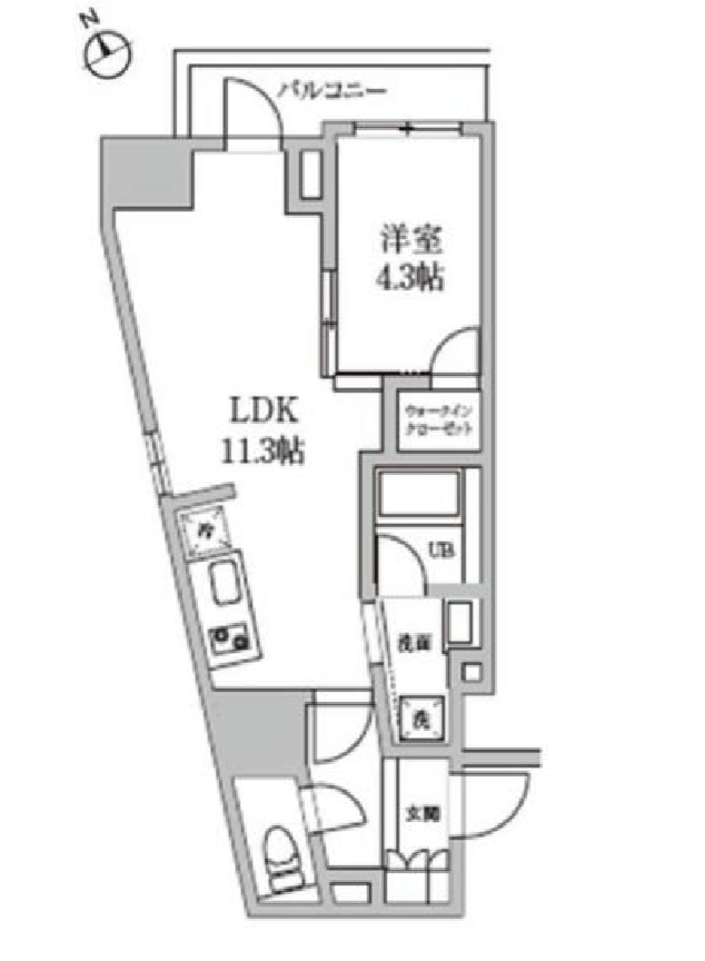 レジディア日本橋馬喰町Ⅱ　801号室　間取り