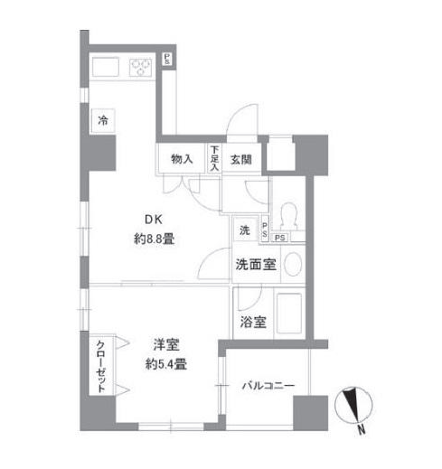 カスタリア新富町2　502号室　間取り