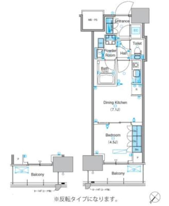 パークアクシス豊洲キャナル　1322号室　間取り