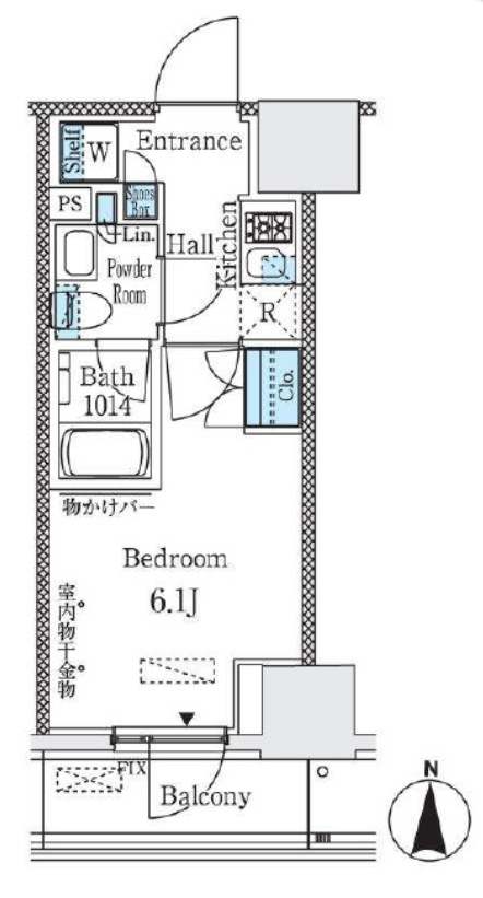 パークキューブ大井町レジデンス　1403号室　間取り