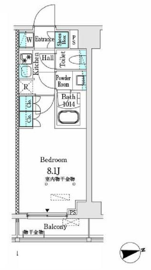 市谷仲之町ビューアパートメント　704号室　間取り