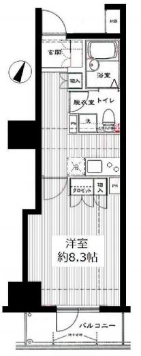 グランスイート日本橋人形町　206号室　間取り