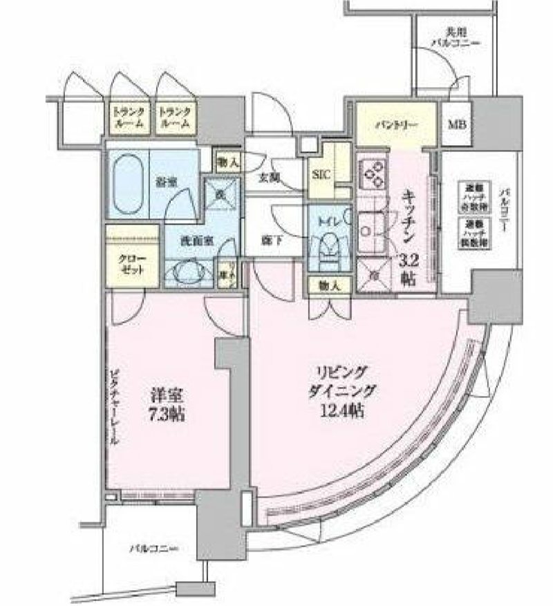 ザ・レジデンス赤坂檜町　1201号室　間取り