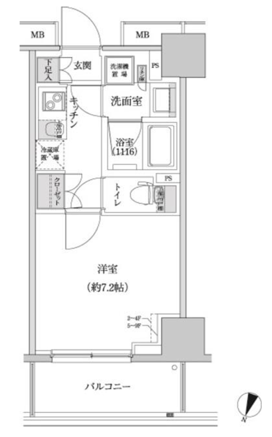 パークハビオ渋谷本町レジデンス　809号室　間取り