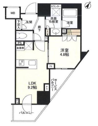 ドレッセ目黒大橋プレヴィ　908号室　間取り