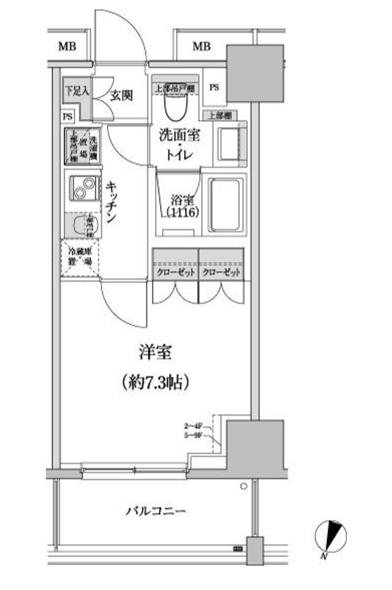 パークハビオ渋谷本町レジデンス　203号室　間取り